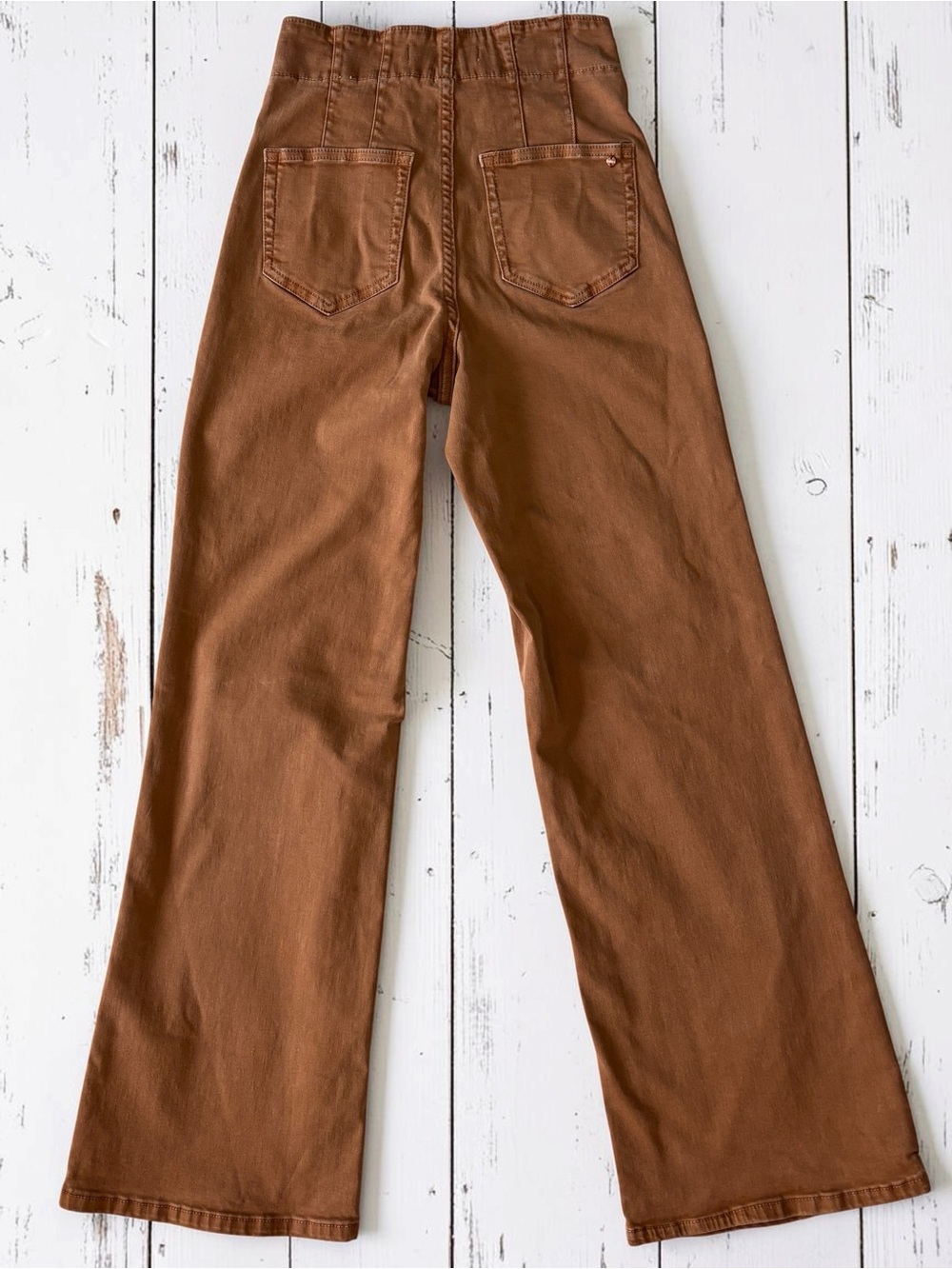 Mica Denim Rust Brown High Rise Wide Leg Jeans Women’s Size 25 Stretch - Picture 3 of 12
